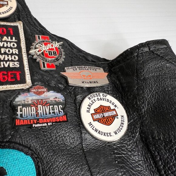 Navarre Vest Men Extra Large Leather Biker Church Collect Patch Pin Rare Core Ex - Picture 7 of 16